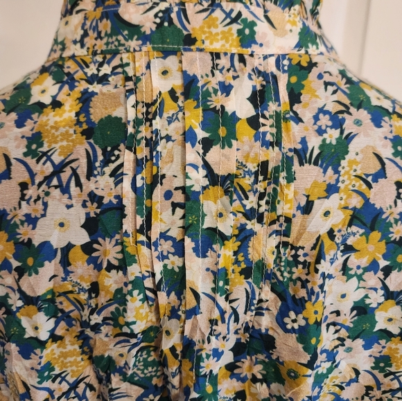 NWT Birds of Paradis by Trovata Short Sleeve Cotton and Silk Blouse Size Large - Picture 11 of 13